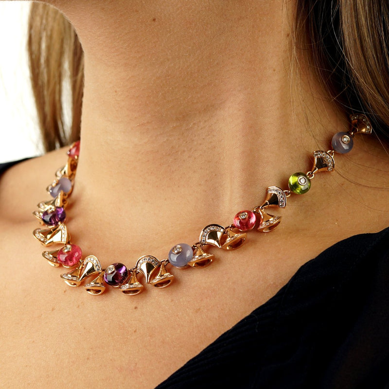 Egyptian Gold 19TCW Precious Gemstone Necklace & Bracelet Set