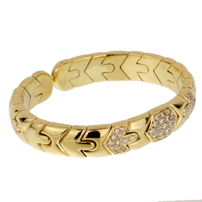 Bulgari Parentesi Diamond Gold Cuff Bracelet 0002047