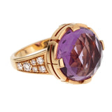 Bulgari Parentesi Rose Gold Amethyst Diamond Ring 0002530