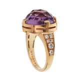 Bulgari Parentesi Rose Gold Amethyst Diamond Ring 0002530