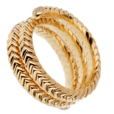 Bulgari Spiga Triple Row Diamond Yellow Gold Cuff 0002159