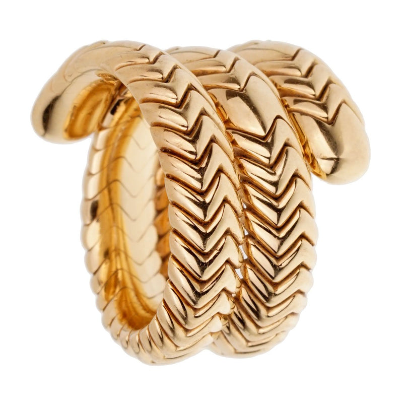 Bulgari Spiga Triple Wrap Yellow Gold Ring 0001855