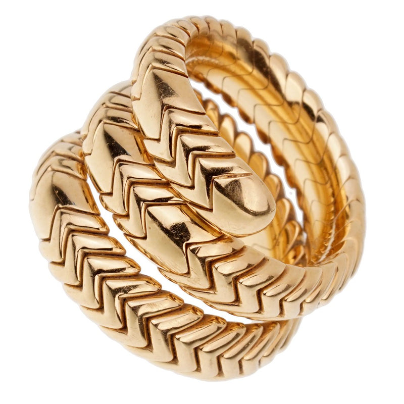 Bulgari Spiga Triple Wrap Yellow Gold Ring 0001855