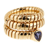 Bulgari Tubogas Gold Iolite Ring 0000896