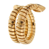 Bulgari Tubogas Pear Diamond Yellow Gold Ring 0002533