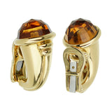 Bulgari Vintage Citrine Yellow Gold Hoop Earrings 0002687