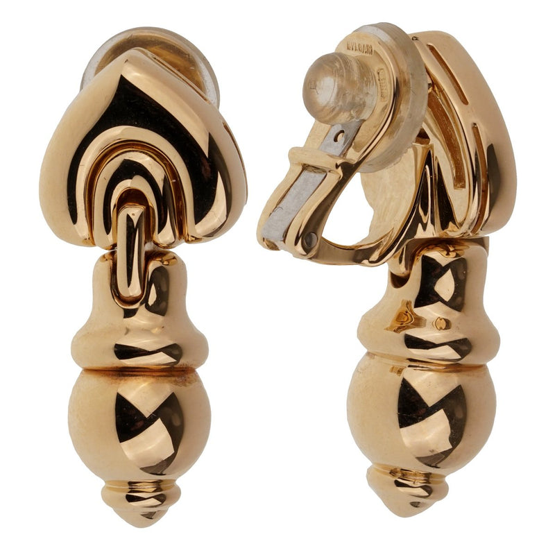 Bulgari Vintage Drop Yellow Gold Earrings 0001102