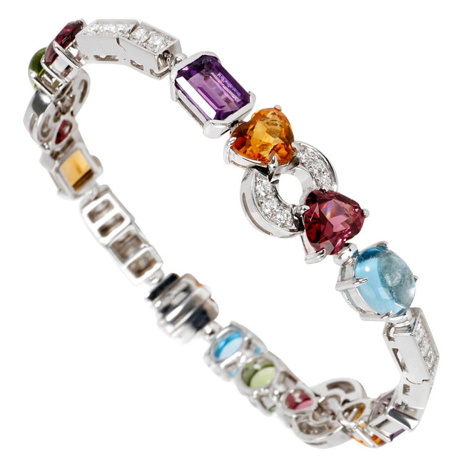 Bvlgari Allegra Diamond & Gemstone White Gold Bracelet 0001995