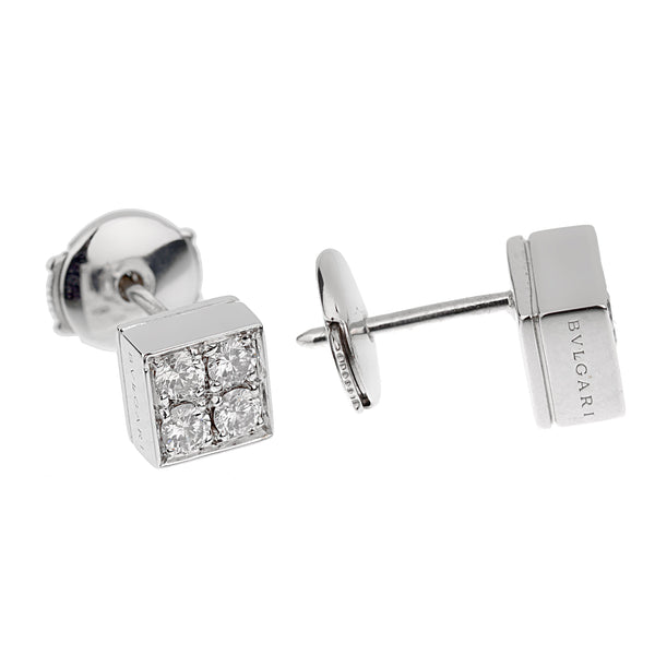 Bvlgari Lucea Diamond White Gold Stud Earrings 13mansky