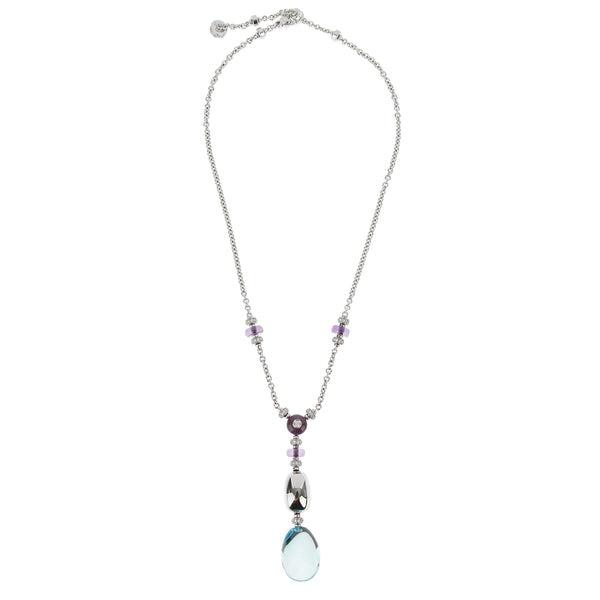 Bvlgari Mediterranean Eden Diamond & Topaz Amethyst White Gold Necklace 429274003348