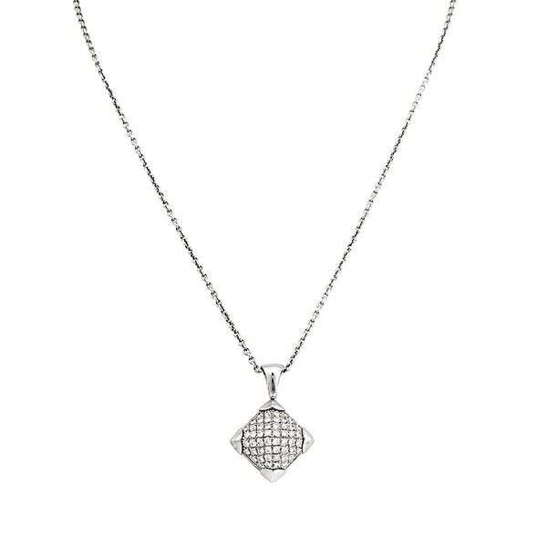 Bvlgari Pyramid Diamond White Gold Pendant Necklace 1rr1382699