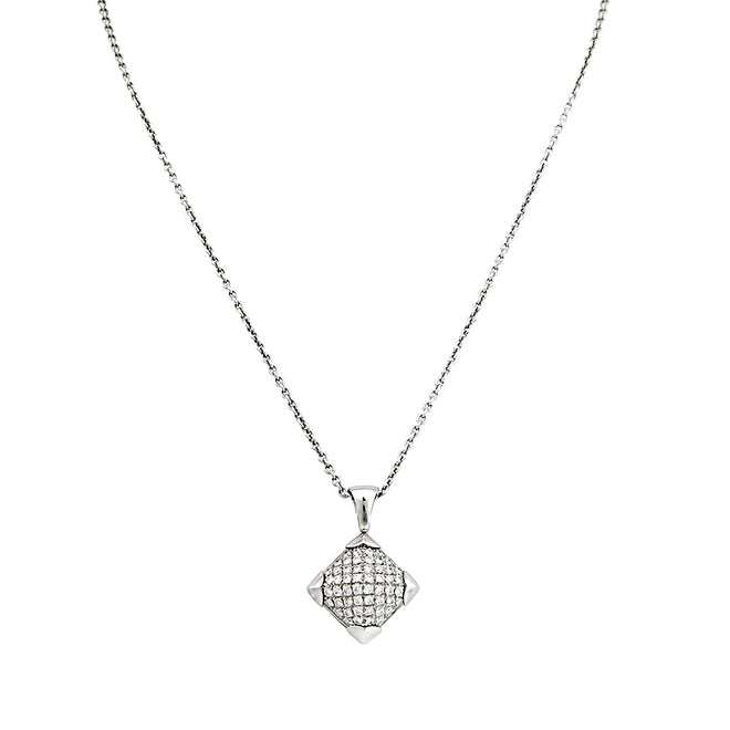 Bvlgari Pyramid Diamond White Gold Pendant Necklace 1rr1382699
