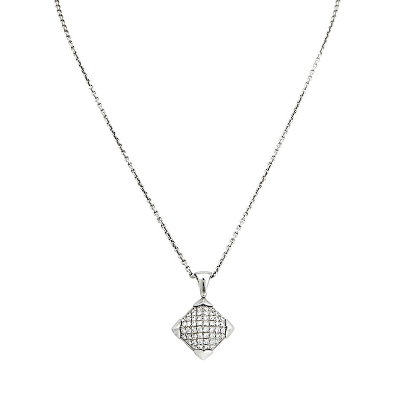 Bvlgari Pyramid Diamond White Gold Pendant Necklace 1rr1382699
