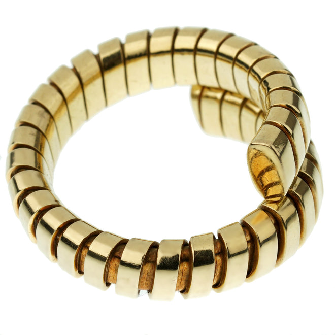 Bvlgari Spiga Yellow Gold Wrap Band Ring 0003043