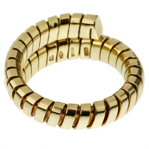 Bvlgari Spiga Yellow Gold Wrap Band Ring 0003043
