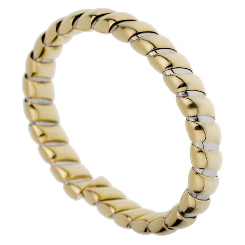 Bvlgari Tubogas Stainless Yellow Gold Cuff Bracelet 1fp2k00