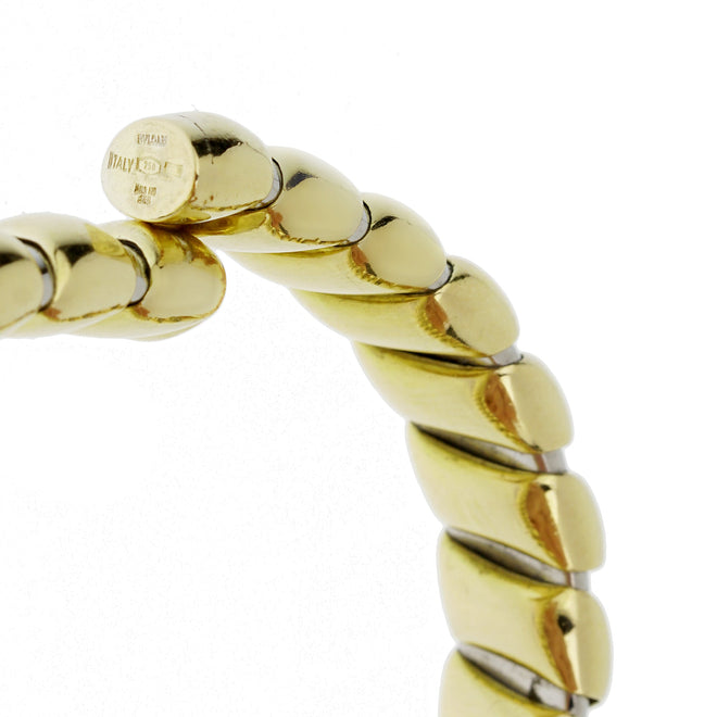 Bvlgari Tubogas Stainless Yellow Gold Cuff Bracelet 1fp2k00