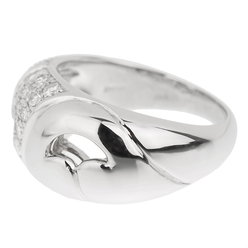 Bvlgari Vintage Platinum Diamond Band Ring Opulent Jewelers