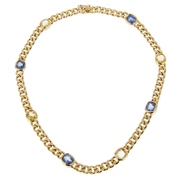 Bvlgari Vintage Sapphire Yellow Gold Choker Necklace 0003301