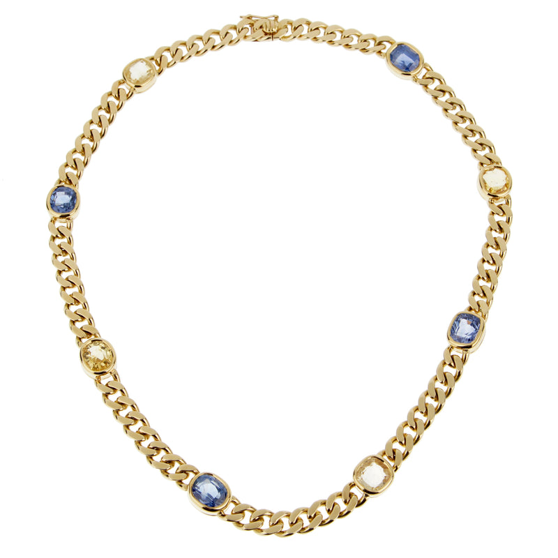 Bvlgari Vintage Sapphire Yellow Gold Choker Necklace 0003301
