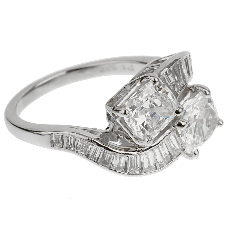 Bvlgari Vintage Toi Et Moi Platinum Diamond Cocktail Ring 0003226