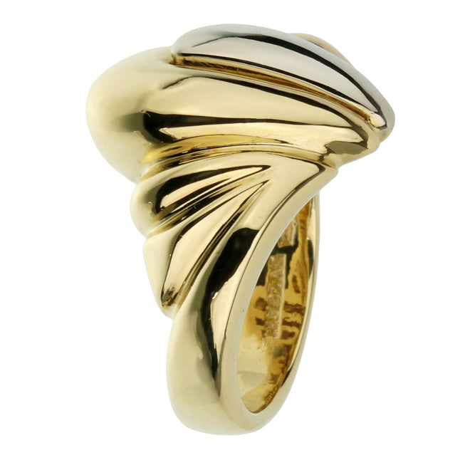 Bvlgari Vintage Tricolor Gold Cocktail Ring Size 5 0003363