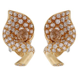 Cantamessa Calla Lily Diamond Yellow Gold Earrings 0002699