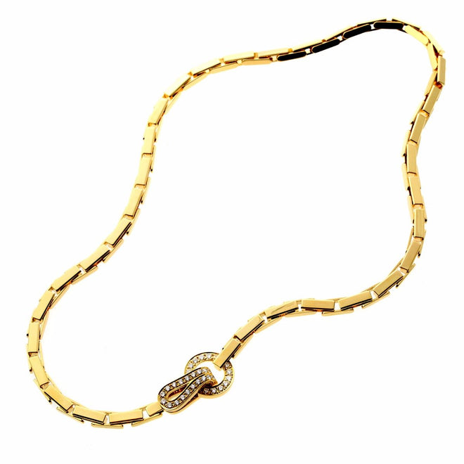 Cartier Agrafe Diamond Gold Necklace 0000085