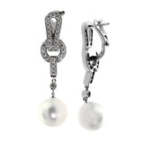 Cartier Agrafe Pearl Diamond White Gold Earrings agrafe-p-d