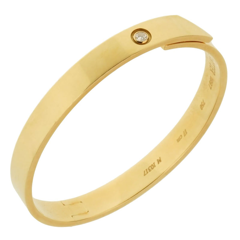 Cartier - 18K Yellow Gold Panthere Size 17 Bangle Bracelet