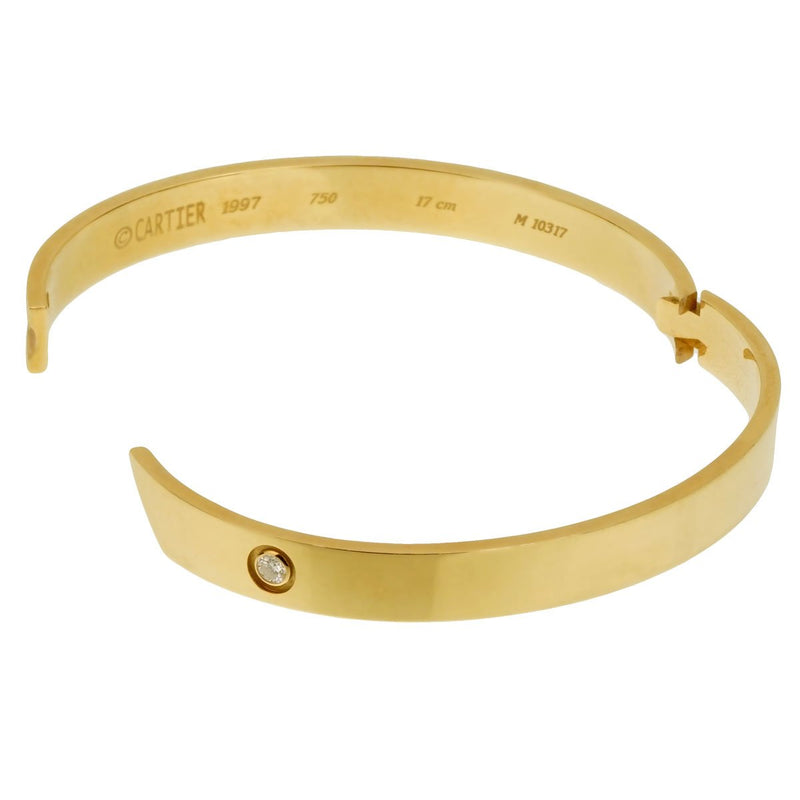 Cartier Anniversary Diamond Yellow Gold Bangle Bracelet 0001845