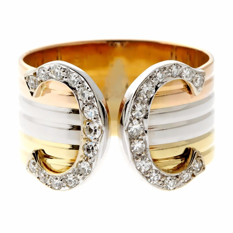 Cartier C De Cartier Diamond Gold Ring 0000618