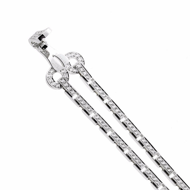 Cartier Diamond Double Row Agrafe Gold Bracelet 0000550