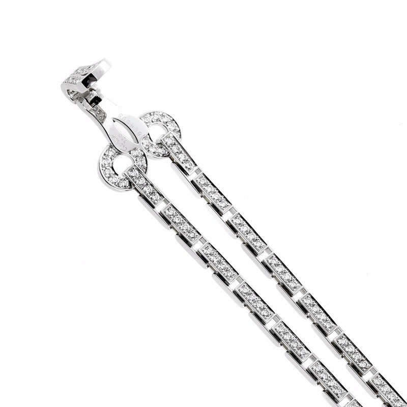 Cartier Diamond Double Row Agrafe Gold Bracelet 0000550