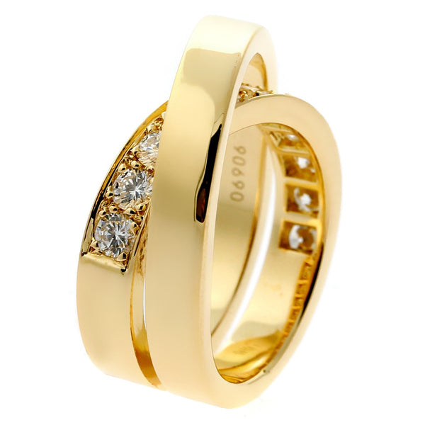 Cartier Diamond Gold Crossover Ring 0000321