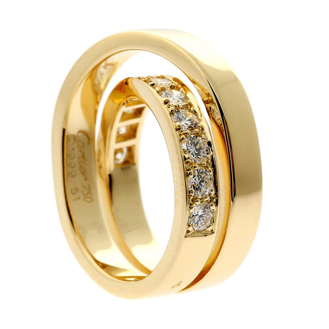 Cartier Diamond Gold Crossover Ring 0000321