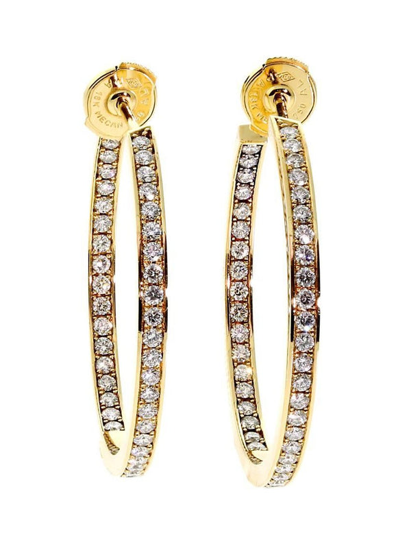 Cartier Diamond Gold Hoop Earrings CRT10036