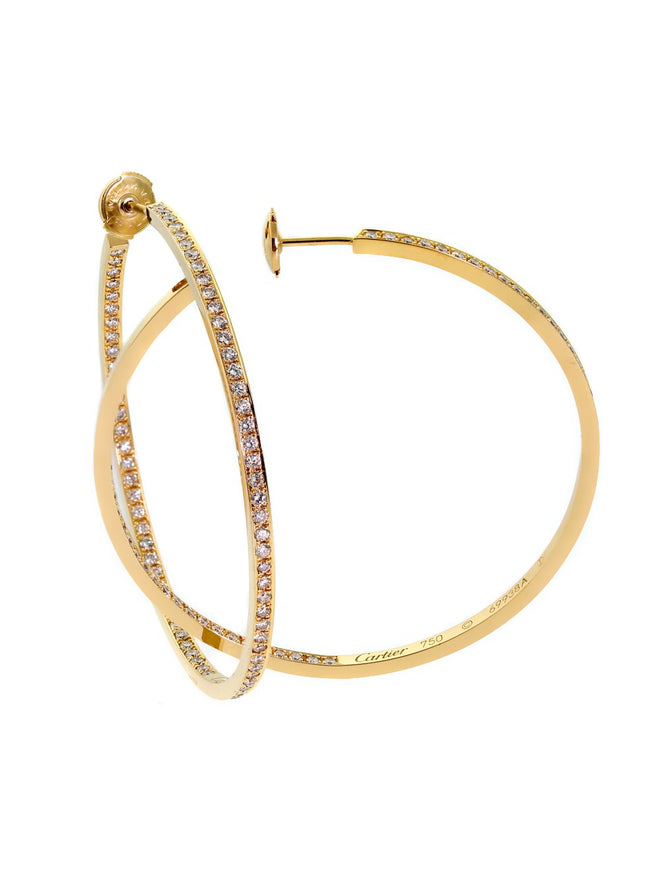 Cartier Diamond Gold Hoop Large Earrings CRT10047