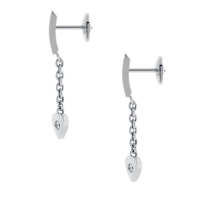 Cartier Diamond Heart Drop White Gold Earrings 00003241