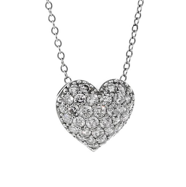 Cartier Diamond Heart Platinum Necklace 0000102