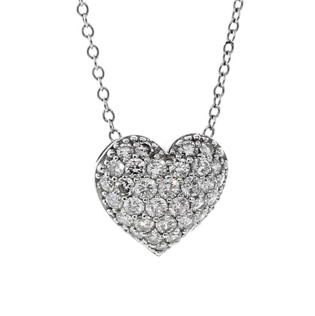 Cartier Diamond Heart Platinum Necklace 0000102