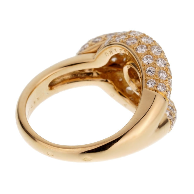 Cartier Diamond Knot Yellow Gold Cocktail Ring 0002529