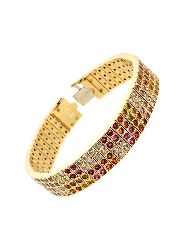 Cartier Diamond & Multicolor Sapphire Gold Bracelet CRT2126