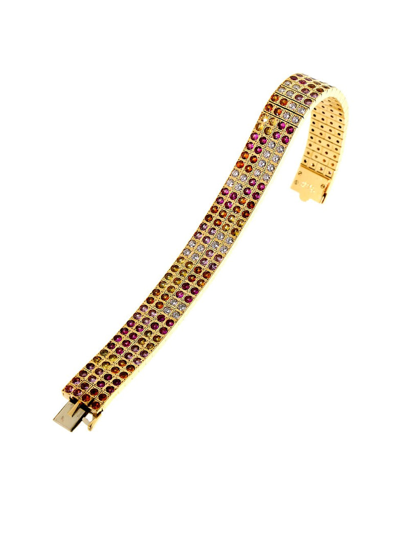 Cartier Diamond & Multicolor Sapphire Gold Bracelet CRT2126