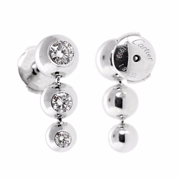 Cartier Diamond White Gold Drop Earrings 0000572