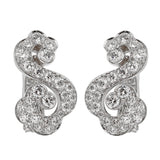 Cartier Diamond White Gold Scroll Openwork Earrings 0003211