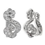 Cartier Diamond White Gold Scroll Openwork Earrings 0003211