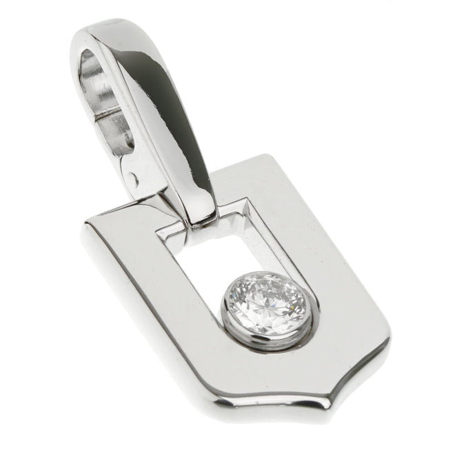 Cartier Diamond White Gold Solitaire Charm Pendant 0003372