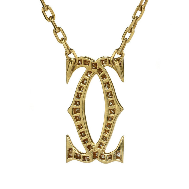Cartier Double C Diamond Gold Necklace 0001546