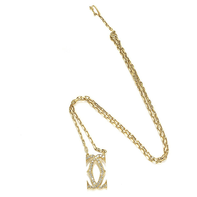Cartier Double C Diamond Gold Necklace 0001546